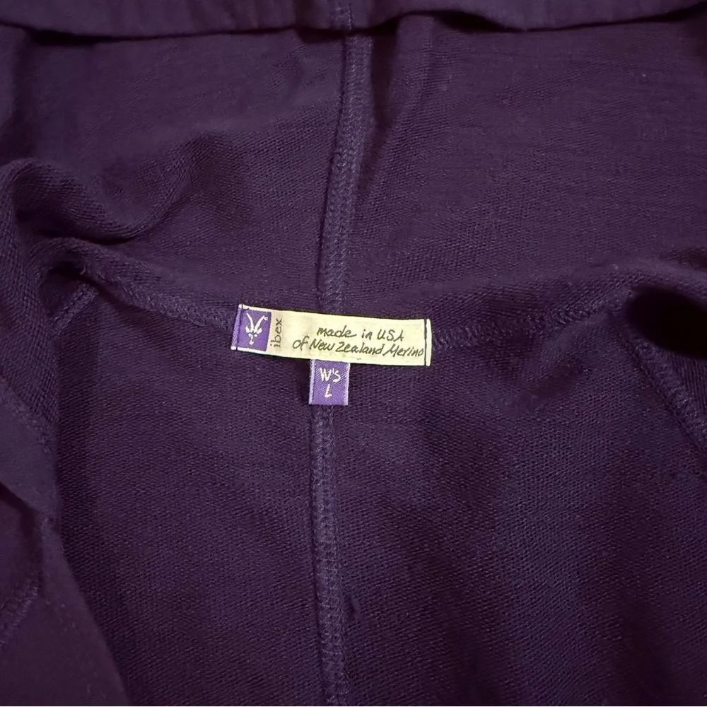 Ibex Wool Hooded Dress with Pockets and Thumbholes Sz Large Purple - Picture 2 of 10